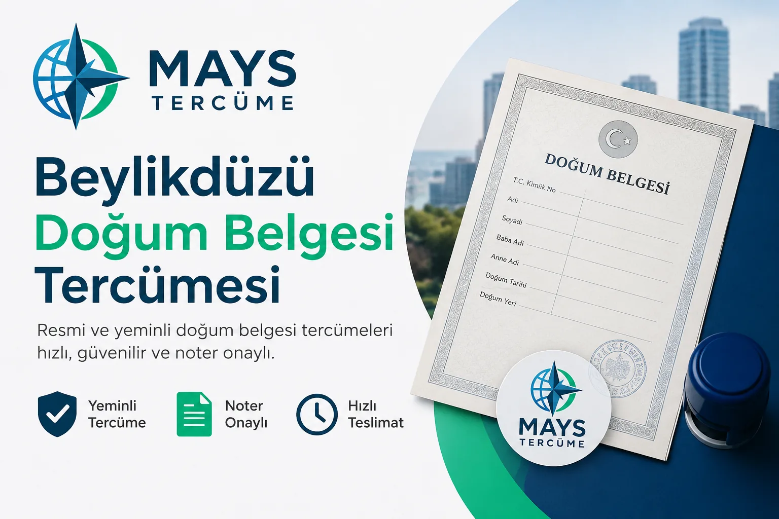 Beylikdüzü doğum belgesi tercümesi