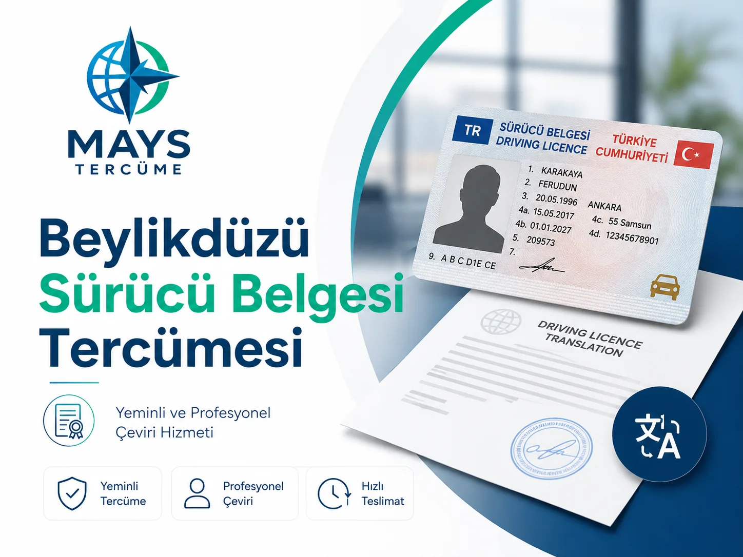 Beylikdüzü sürücü belgesi tercümesi
