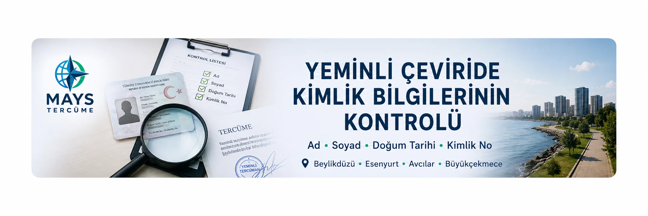 Yeminli kimlik kartı çevirisinde isim tarih ve belge kontrolü