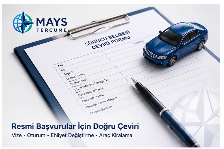 Sürücü belgesi çevirisinin resmî işlemlerde kullanılması