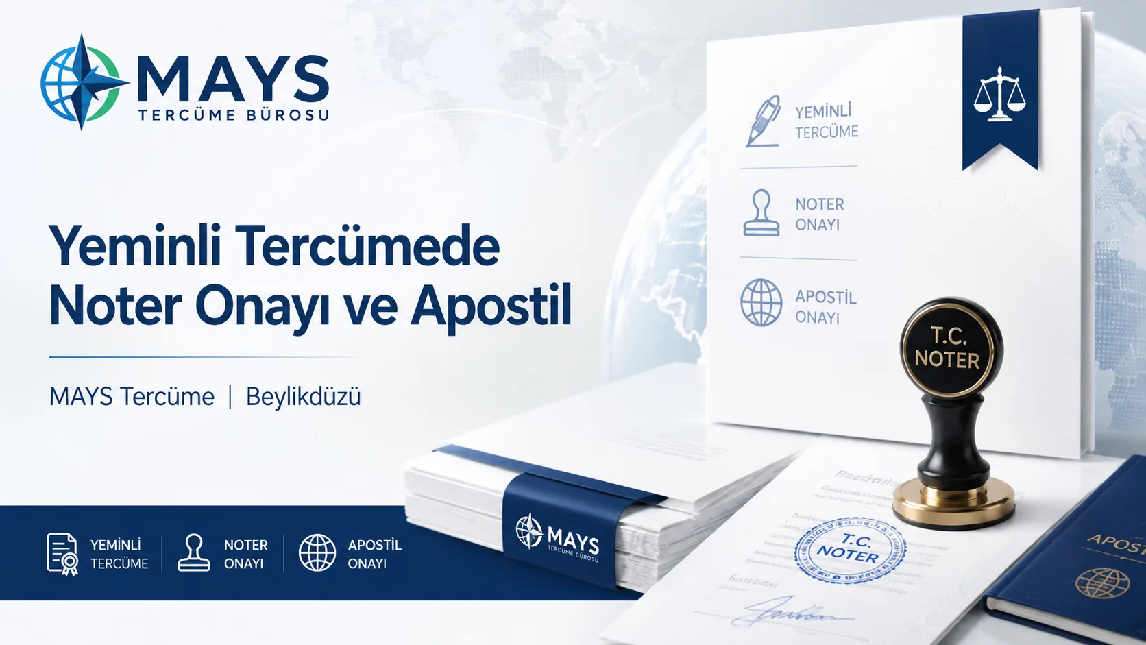 Yeminli tercümede noter onayı apostil ve yurt dışı kullanımı
